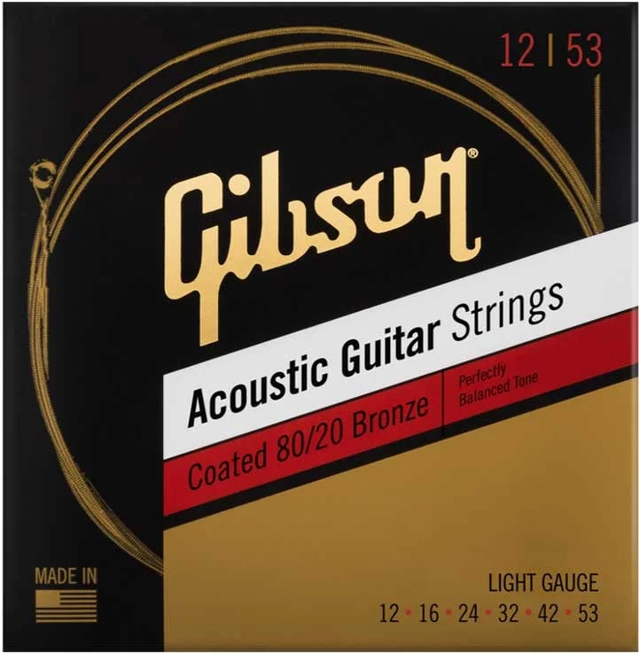 GIBSON GEAR Coated 80/20 Bronze Acoustic Guitar Strings Light