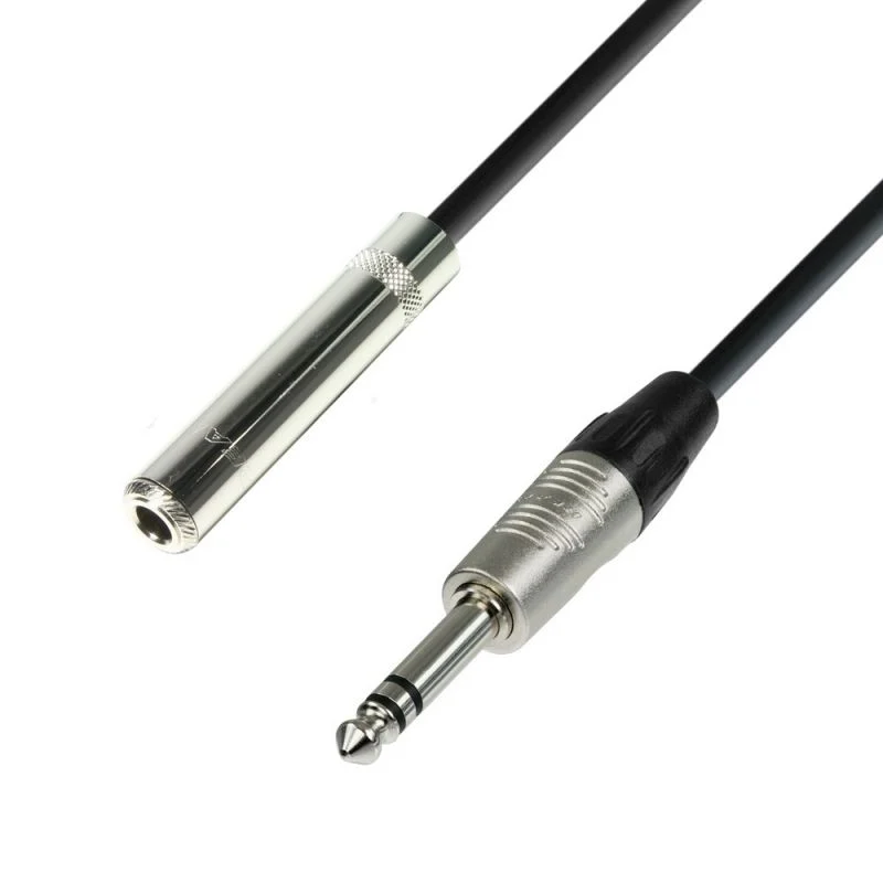 Adam Hall K4BOV0600Cable de Extensión para Auriculares de Jack 6,3 mm estéreo a Jack 6,3 mm estéreo 3 m