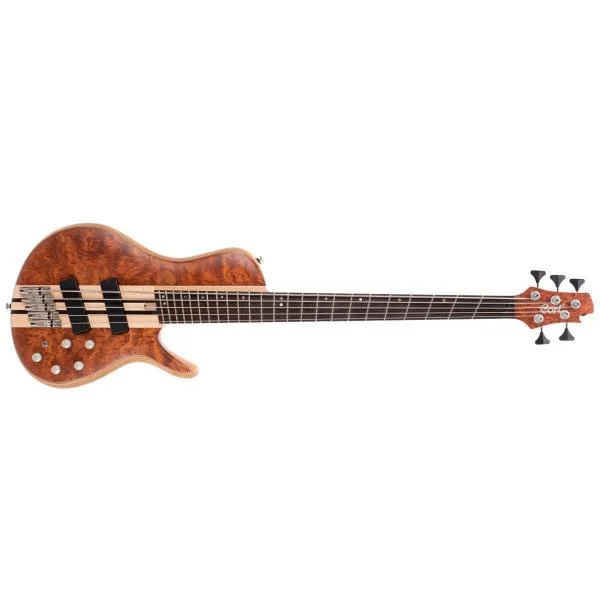 Cort A5 Beyond OPBN Bajo 5 cuerdas Open Pore Bubinga Natural con funda