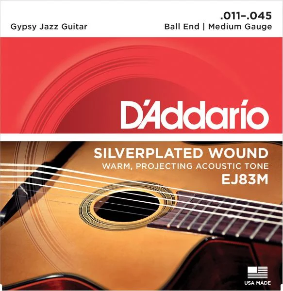 D'addario EJ83M Acoustic Gipsy Jazz Medium Ball end 11-45