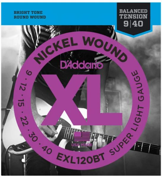 D'addario EXL120BT Electric Balanced Tension Super Light 9-40