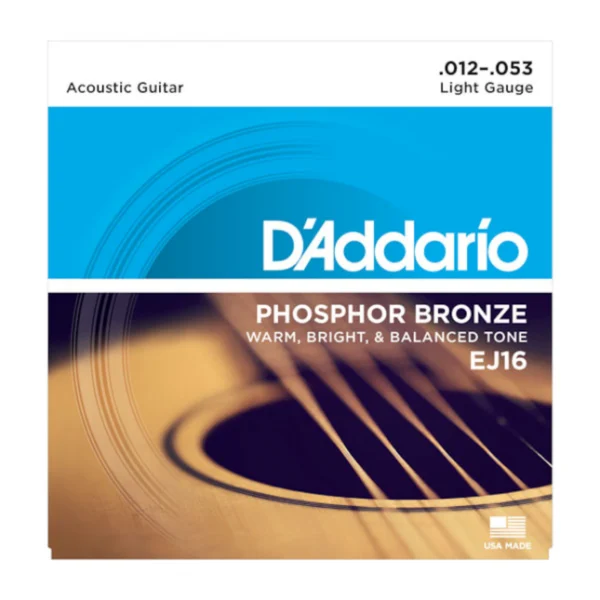 D'addario GUIT. FOLK 6C PHOSPHOR BRONZE 012.053 EJ16 - juego de cuerdas