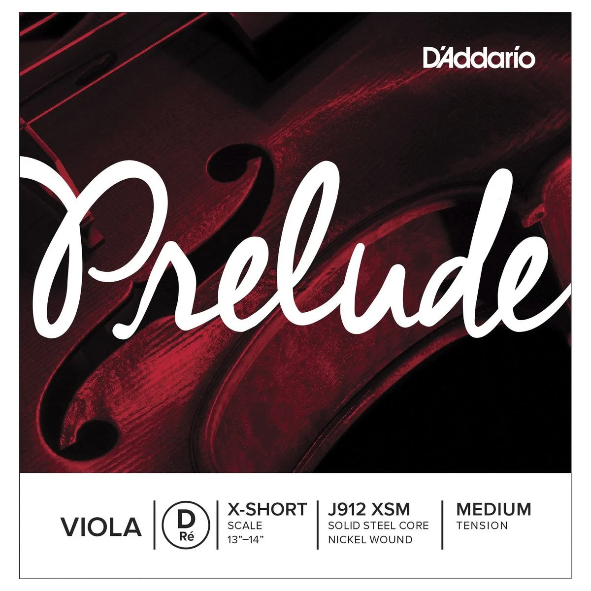 DADDARIO CUERDA VIOLA PRELUDE D J912XSM XSHORT MED