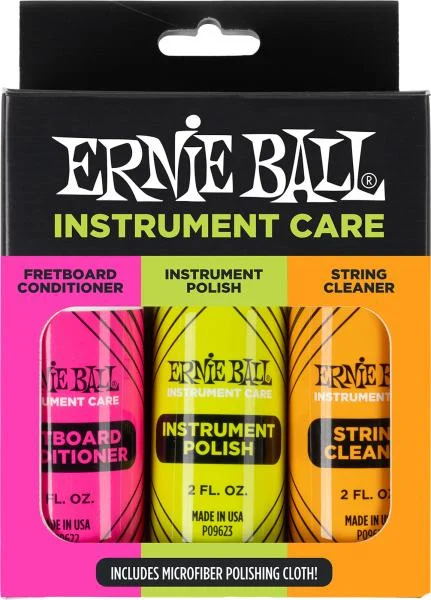 Ernie ball Pack of 3 guitar maintenance products + microfiber