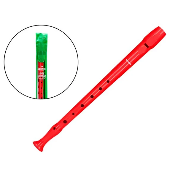Flauta Hohner 9508 Color Roja Funda Verde Y Transparente