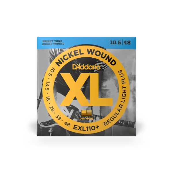 D'addario EXL110+ Nickel Wound, Regular Light Plus, 10.5-48 - juego de cuerdas