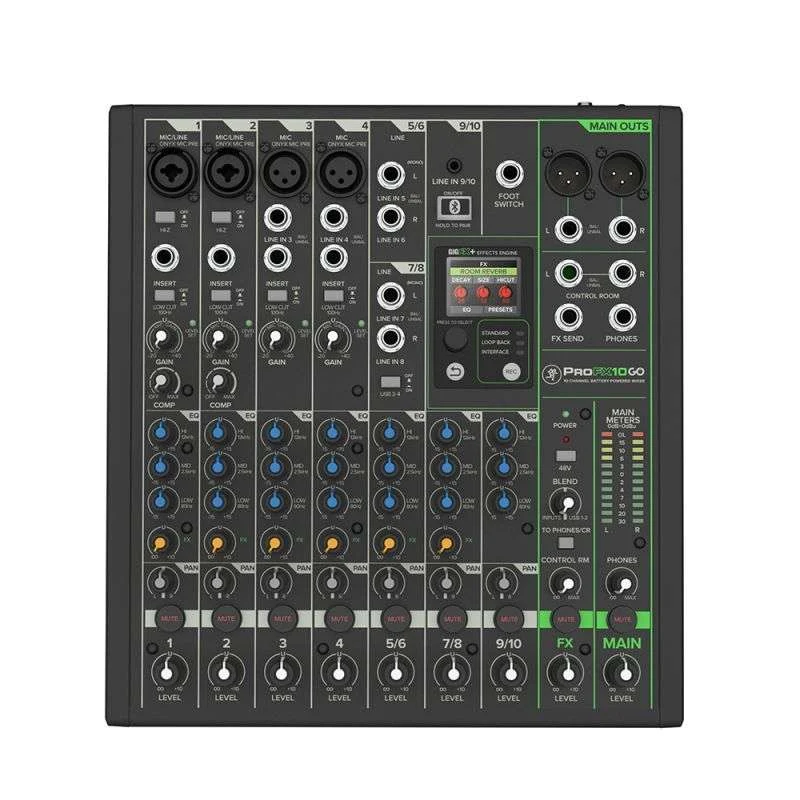 Mackie ProFX10 GOMezclador analógico con interfaz USB-C y batería