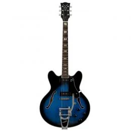Vox Bobcat V90 Bigsby Blue Burst&nbspGuitarra eléctrica Semi-Hollow