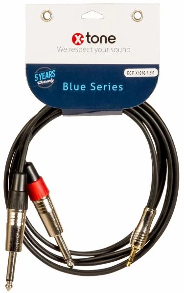 X-tone X1016-1.5M - Jack 3.5 (M) Stereo / 2x Jack 6.35 (M) Mono